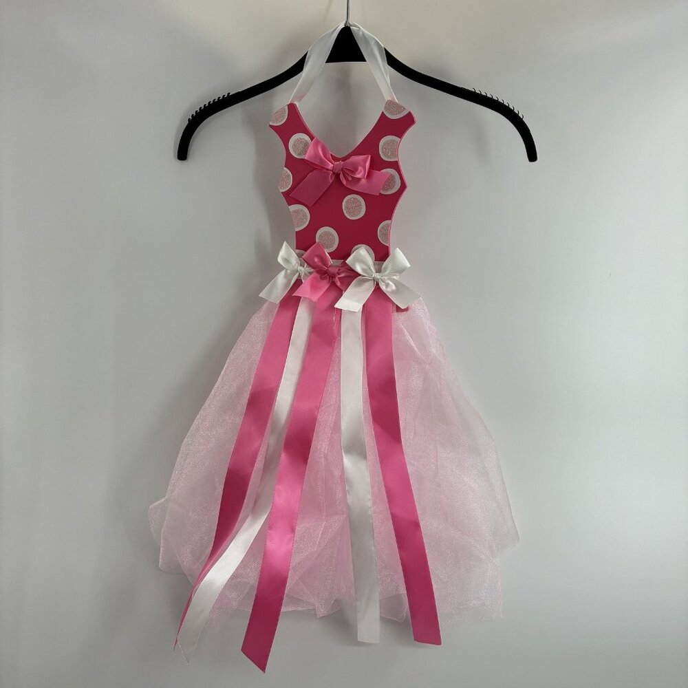 Hobby Lobby Pink Polka Dot Tulle Dress Wall Decor Hanging Kids Room Princess